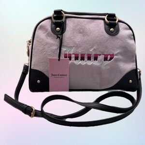 Juicy Couture Light Pink and Black Crossbody Bowling Style Bag 🦋🩷🩵